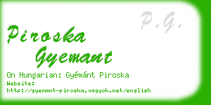 piroska gyemant business card