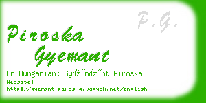 piroska gyemant business card